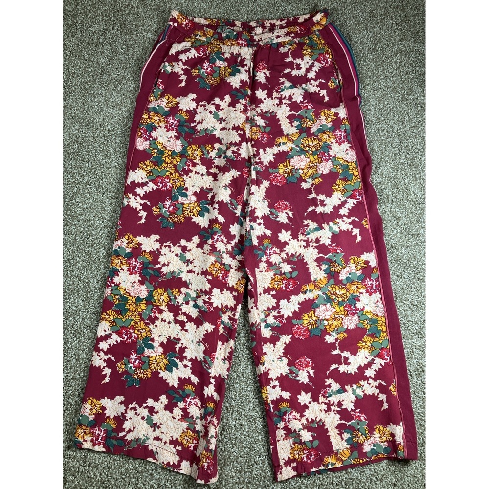 Anthropologie Ett :Twa Schuyler Floral Stripe Pants Women's Small Wide Leg Boho